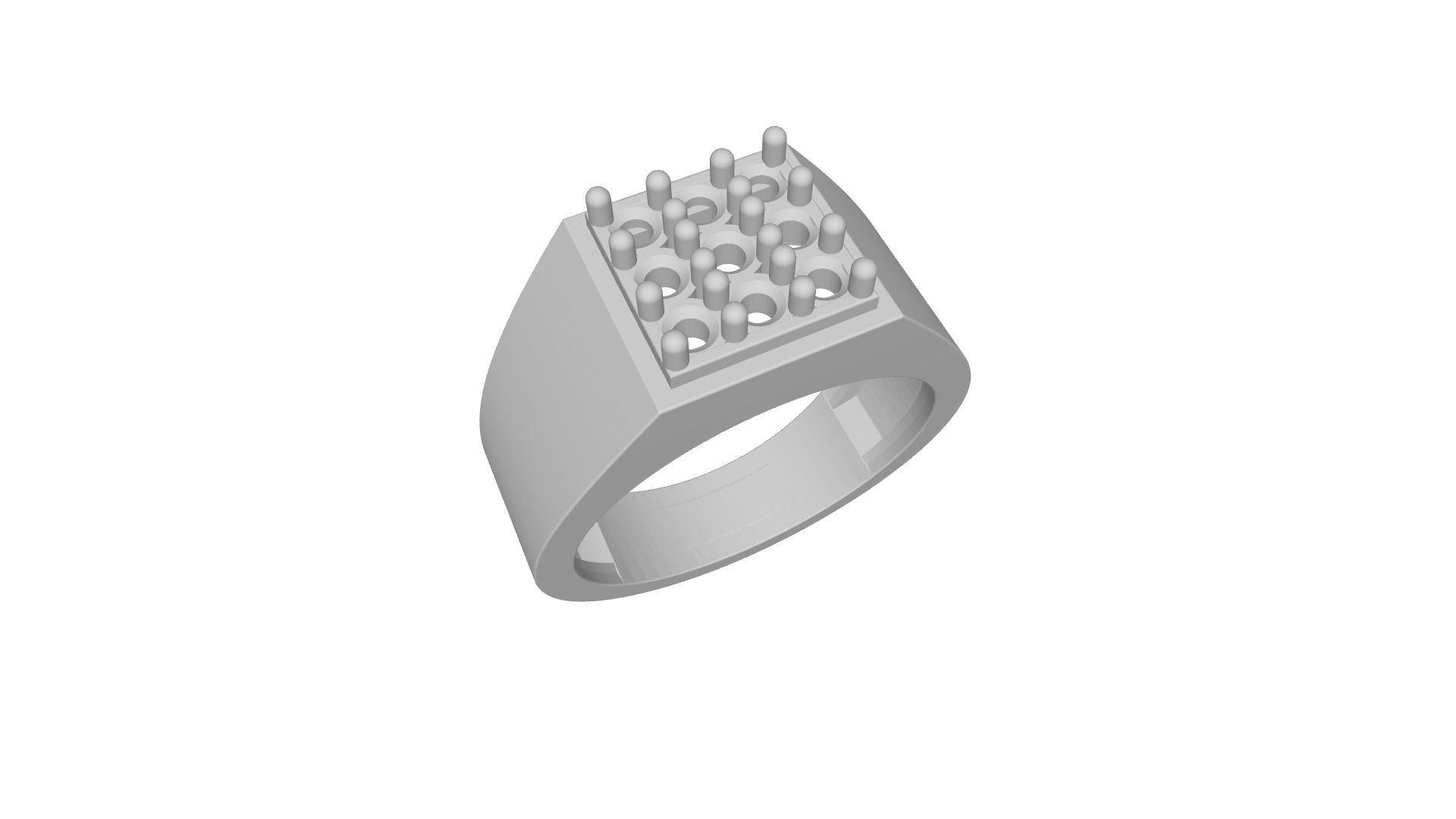 Men Ring with Diamond 3D print model_1