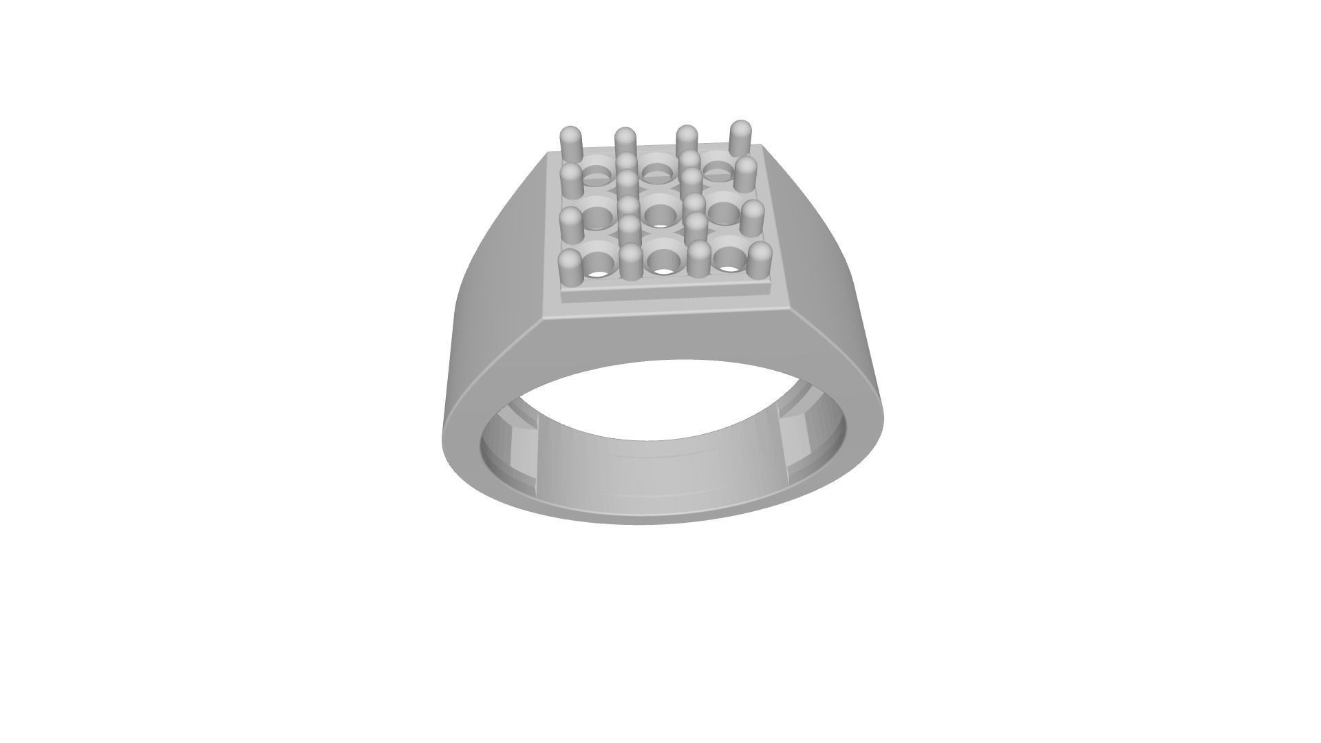 Men Ring with Diamond 3D print model_2