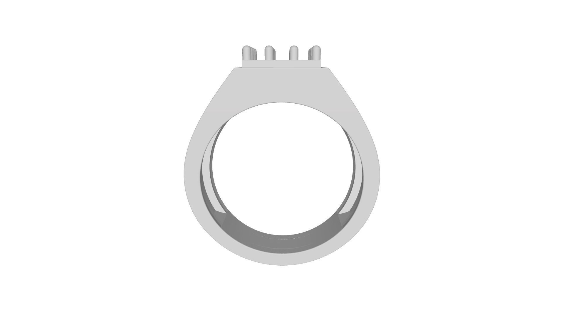 Men Ring with Diamond 3D print model_3