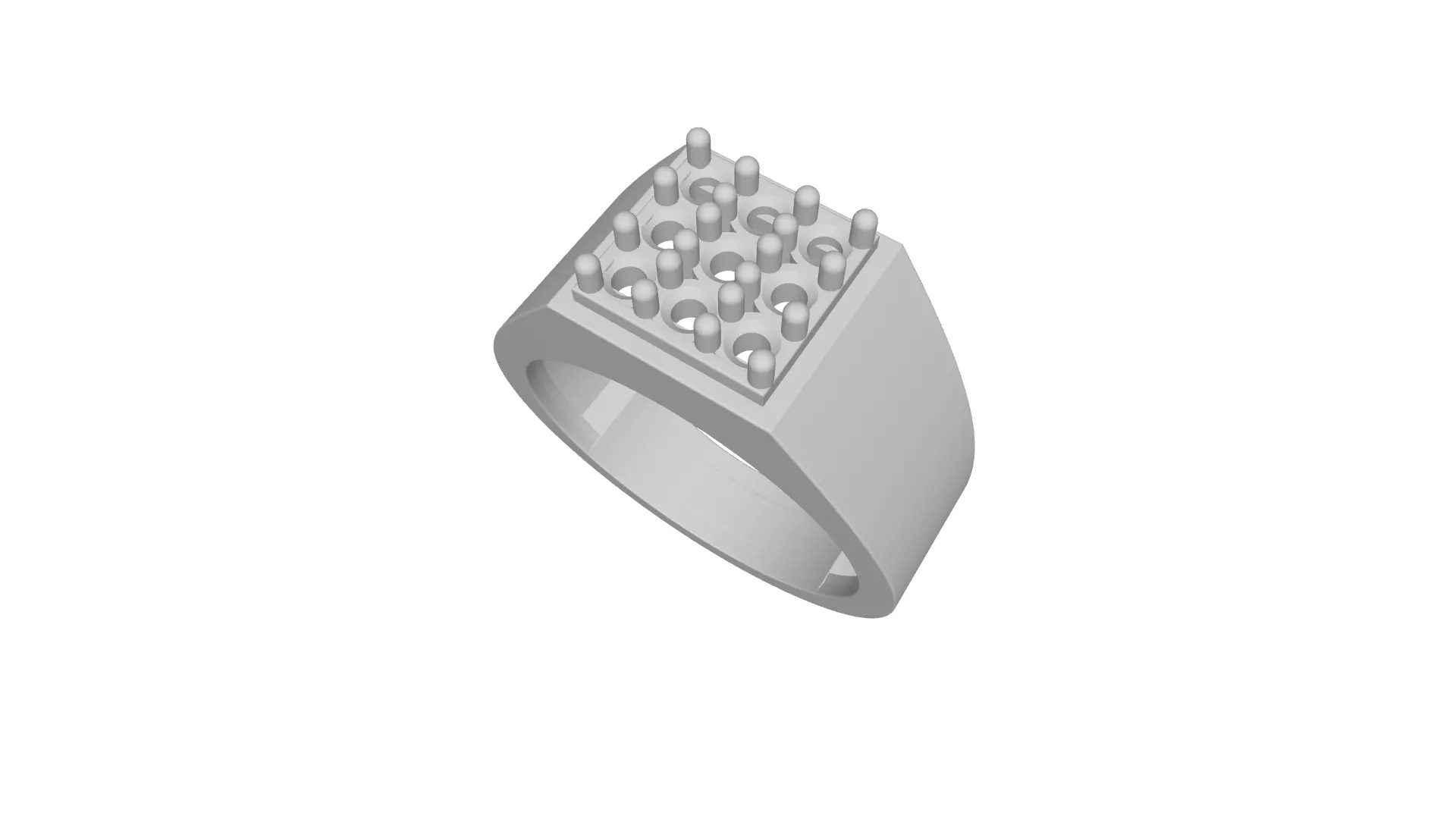 Men Ring with Diamond 3D print model_0