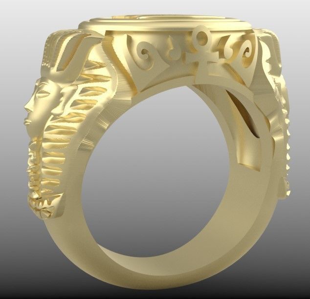 anillo ojo de horus 3D print model_4