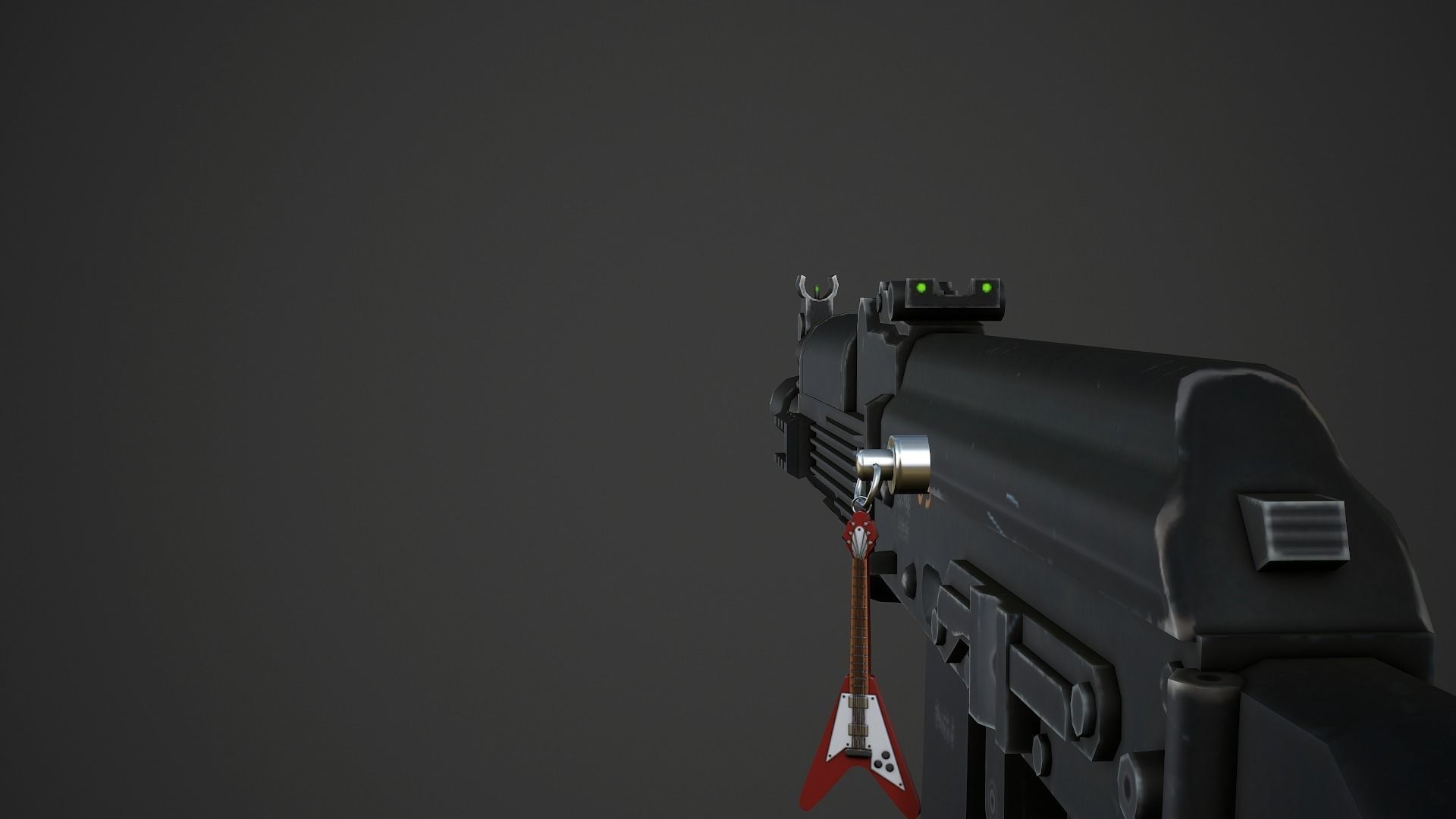 Electric Guitar Weapon Charm - Low Poly Game Ready Low-poly 3D model_2