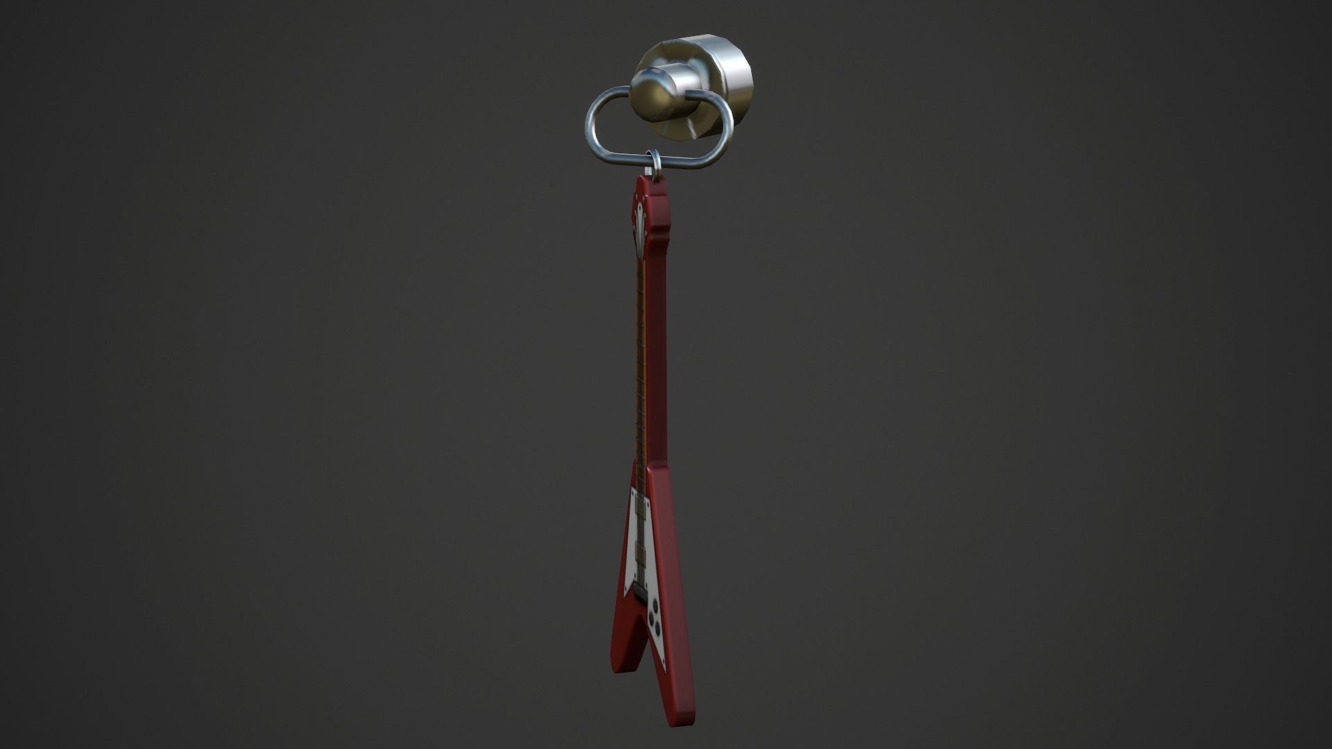 Electric Guitar Weapon Charm - Low Poly Game Ready Low-poly 3D model_5