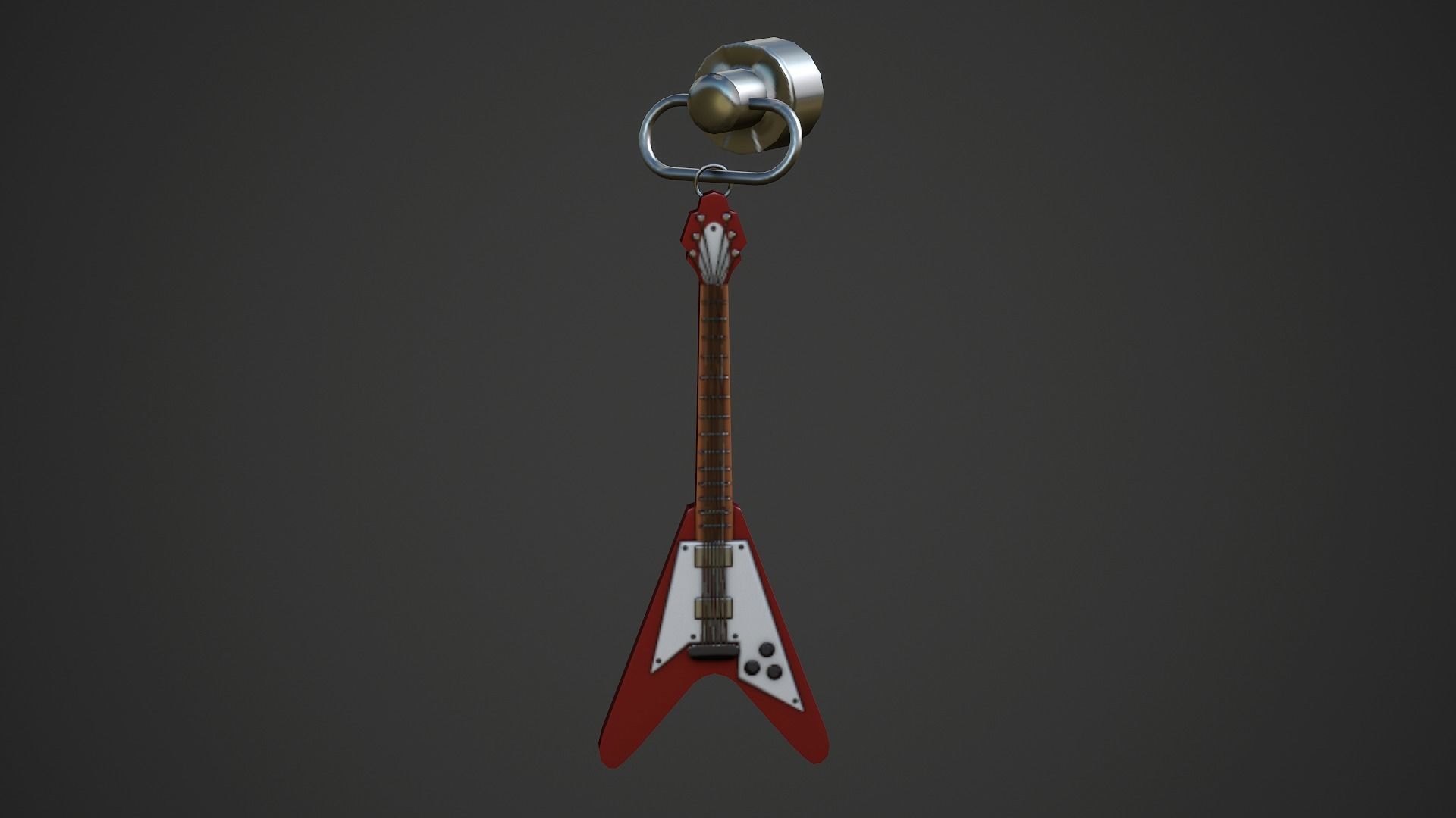 Electric Guitar Weapon Charm - Low Poly Game Ready Low-poly 3D model_4