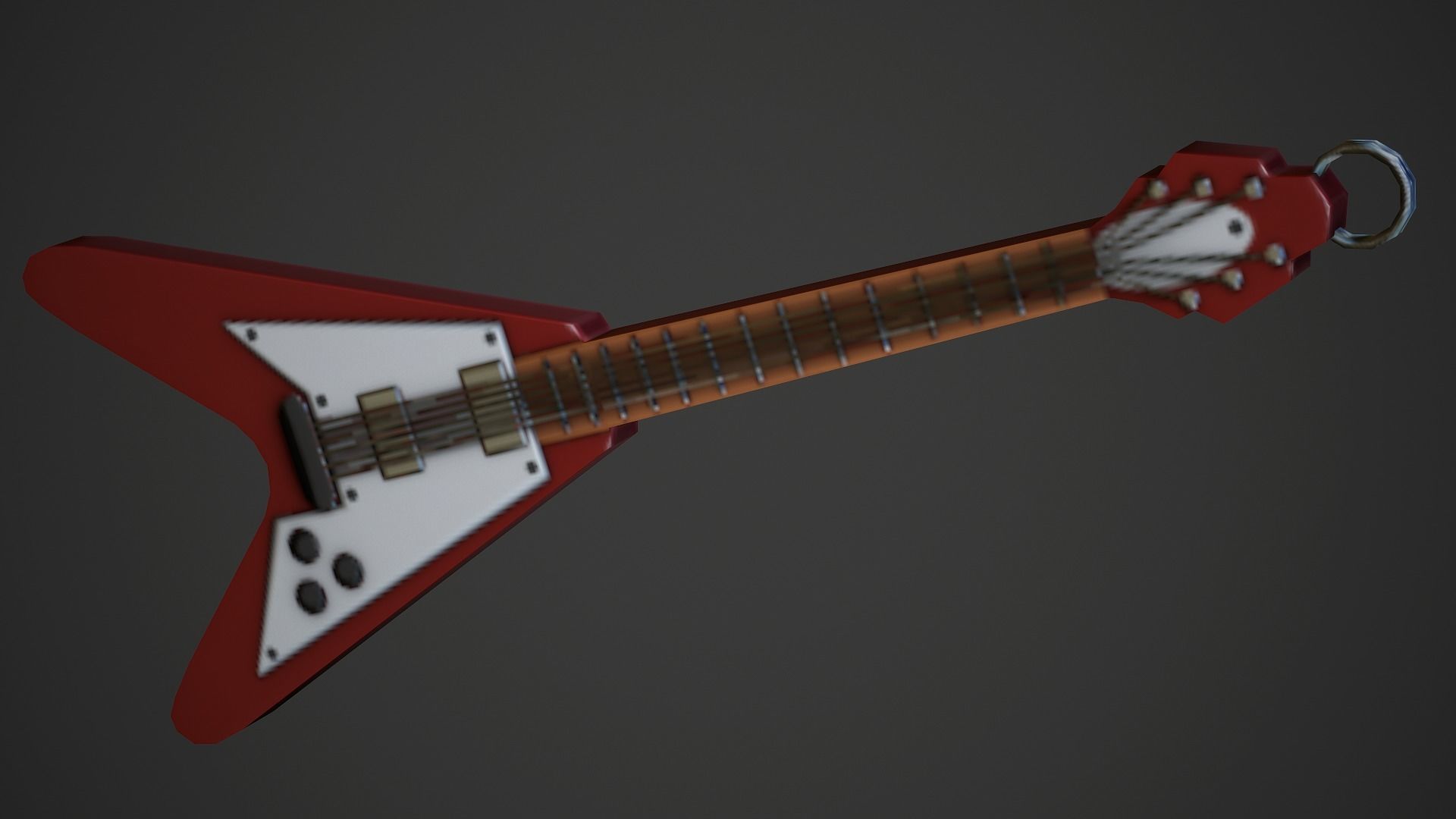 Electric Guitar Weapon Charm - Low Poly Game Ready Low-poly 3D model_9