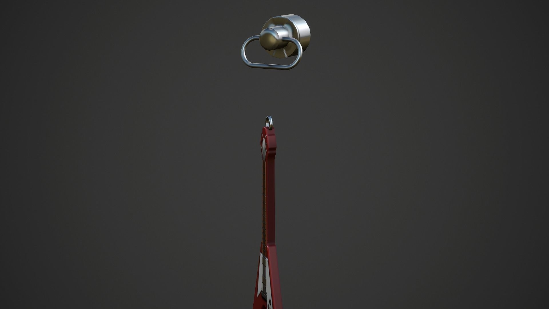 Electric Guitar Weapon Charm - Low Poly Game Ready Low-poly 3D model_6