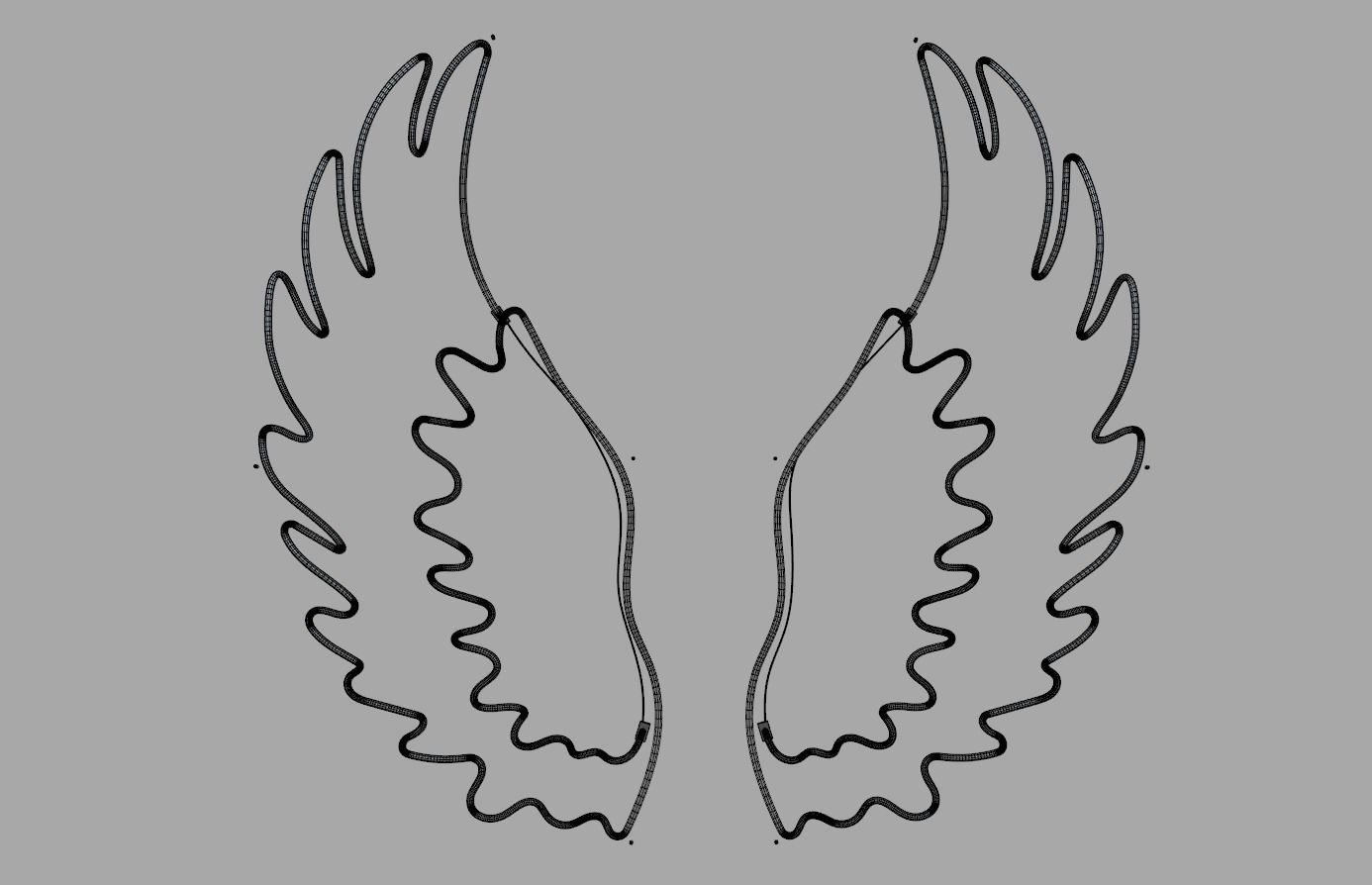 Angel Wings 2 - Neon Sign 3D model_7