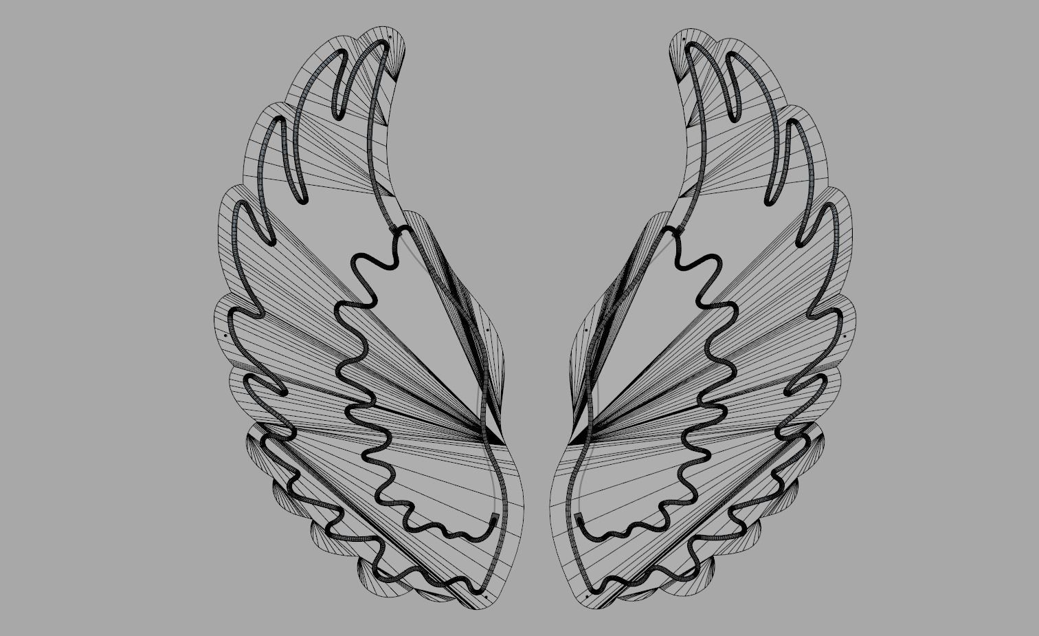 Angel Wings 2 - Neon Sign 3D model_6