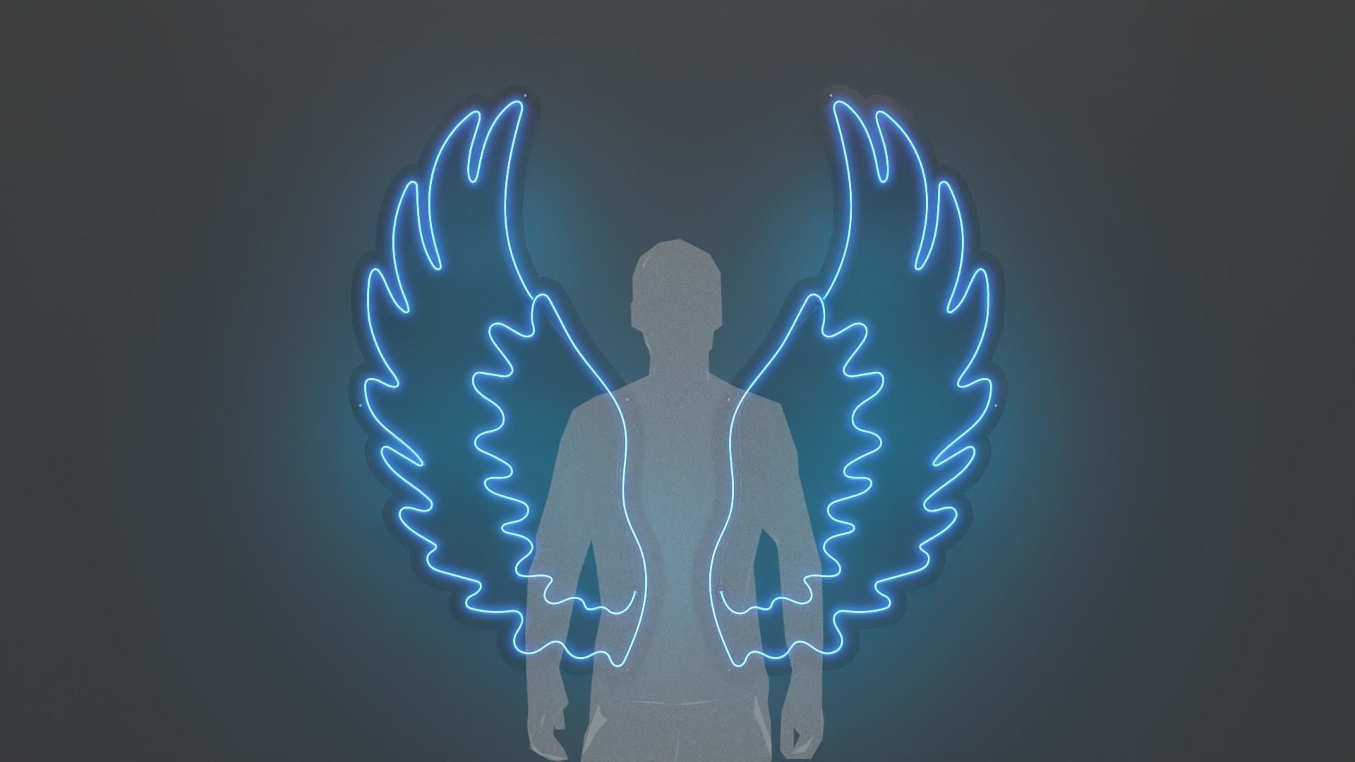 Angel Wings 2 - Neon Sign 3D model_1