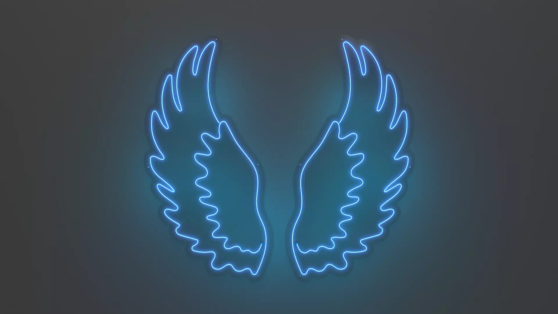 Angel Wings 2 - Neon Sign 3D model_0