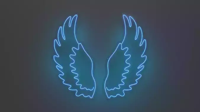 Angel Wings 2 - Neon Sign 3D model
