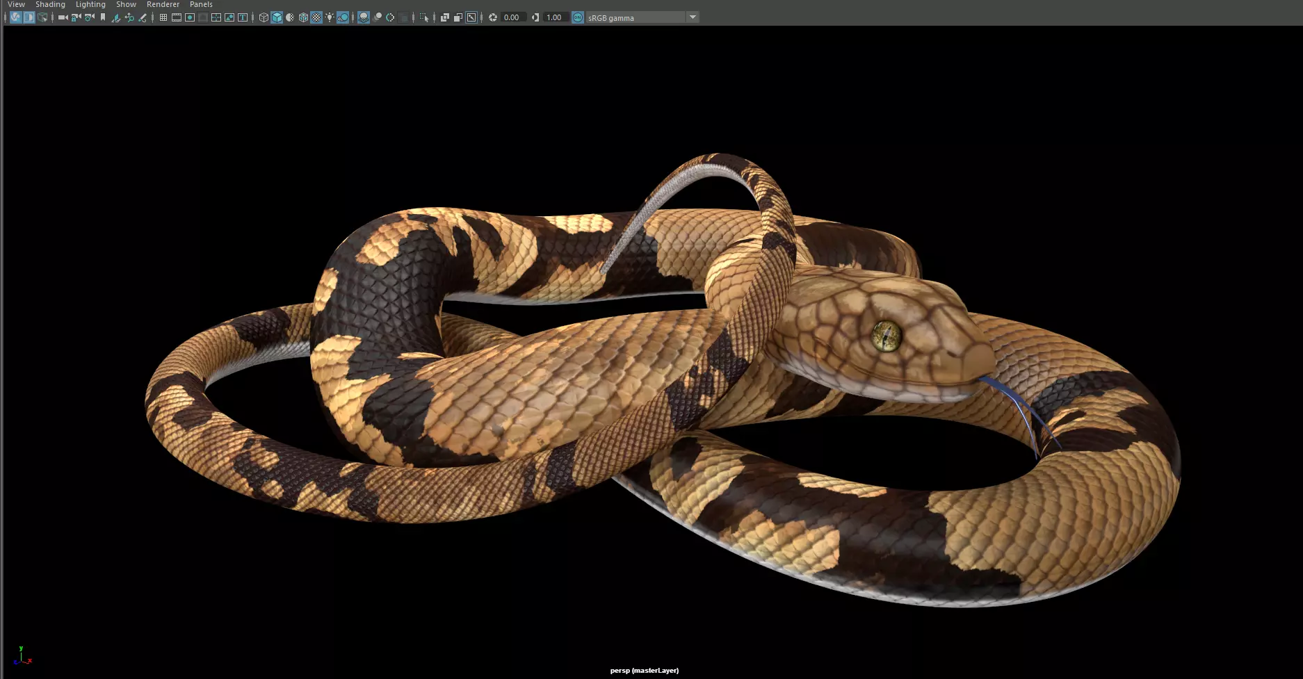 Snake -  Brown 3D model_0
