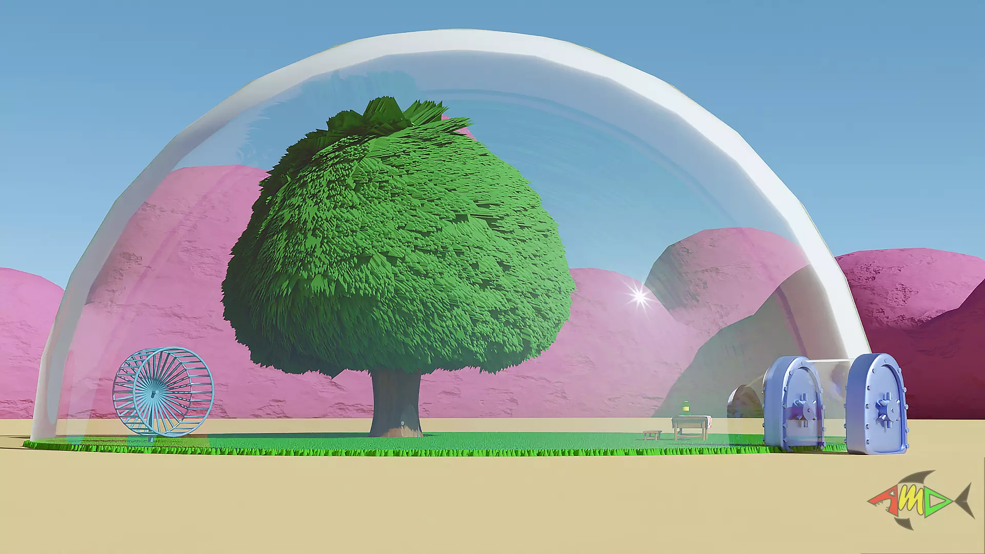 Sandy Cheeks Home treedome 3D model_0