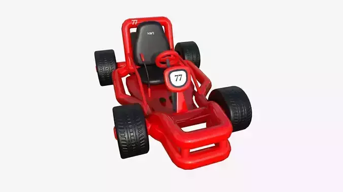 Cartoon Kart H01 Red - Vehicle Racing Design Low-poly 3D model