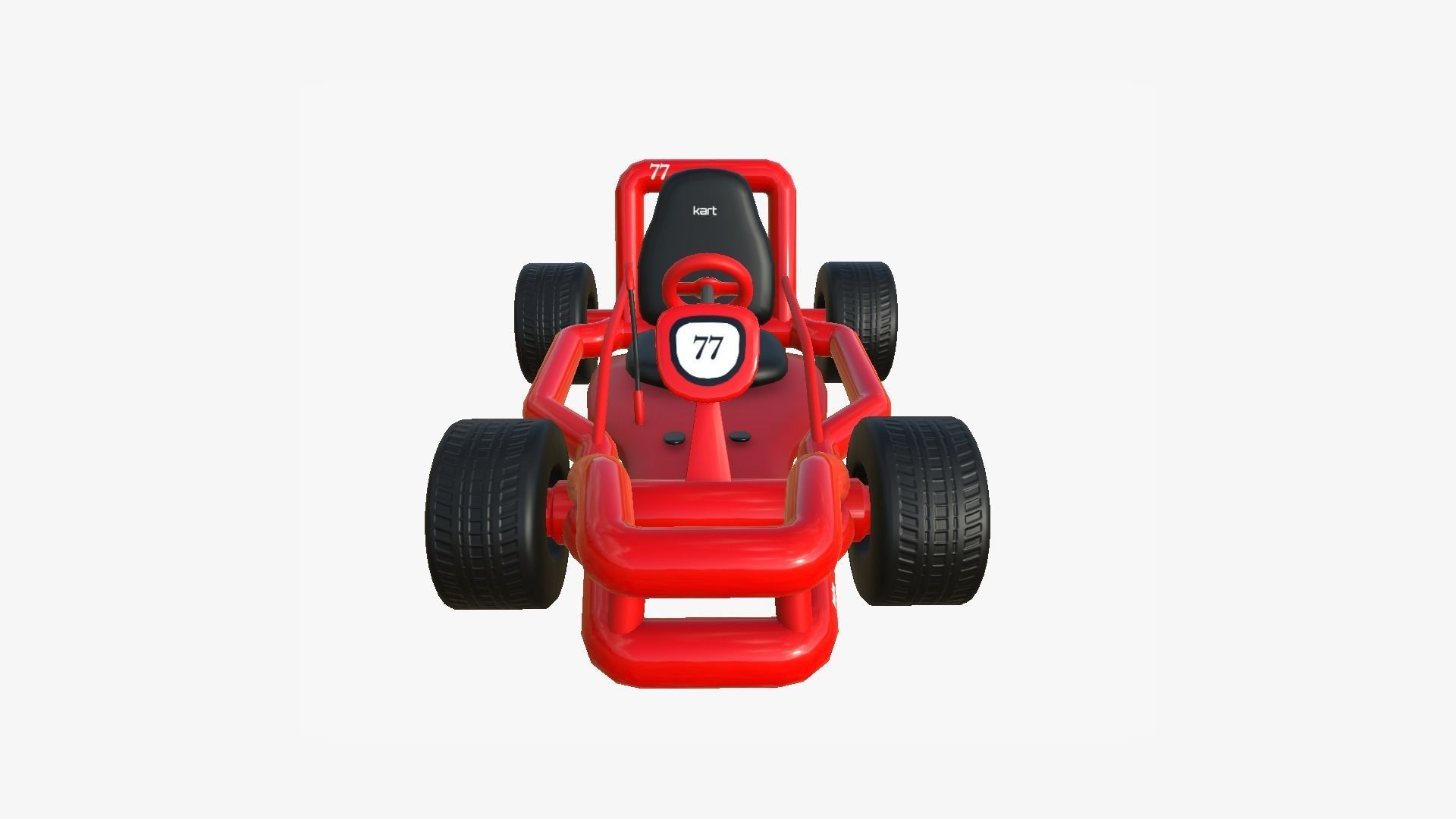 Cartoon Kart H01 Red - Vehicle Racing Design Low-poly 3D model_4