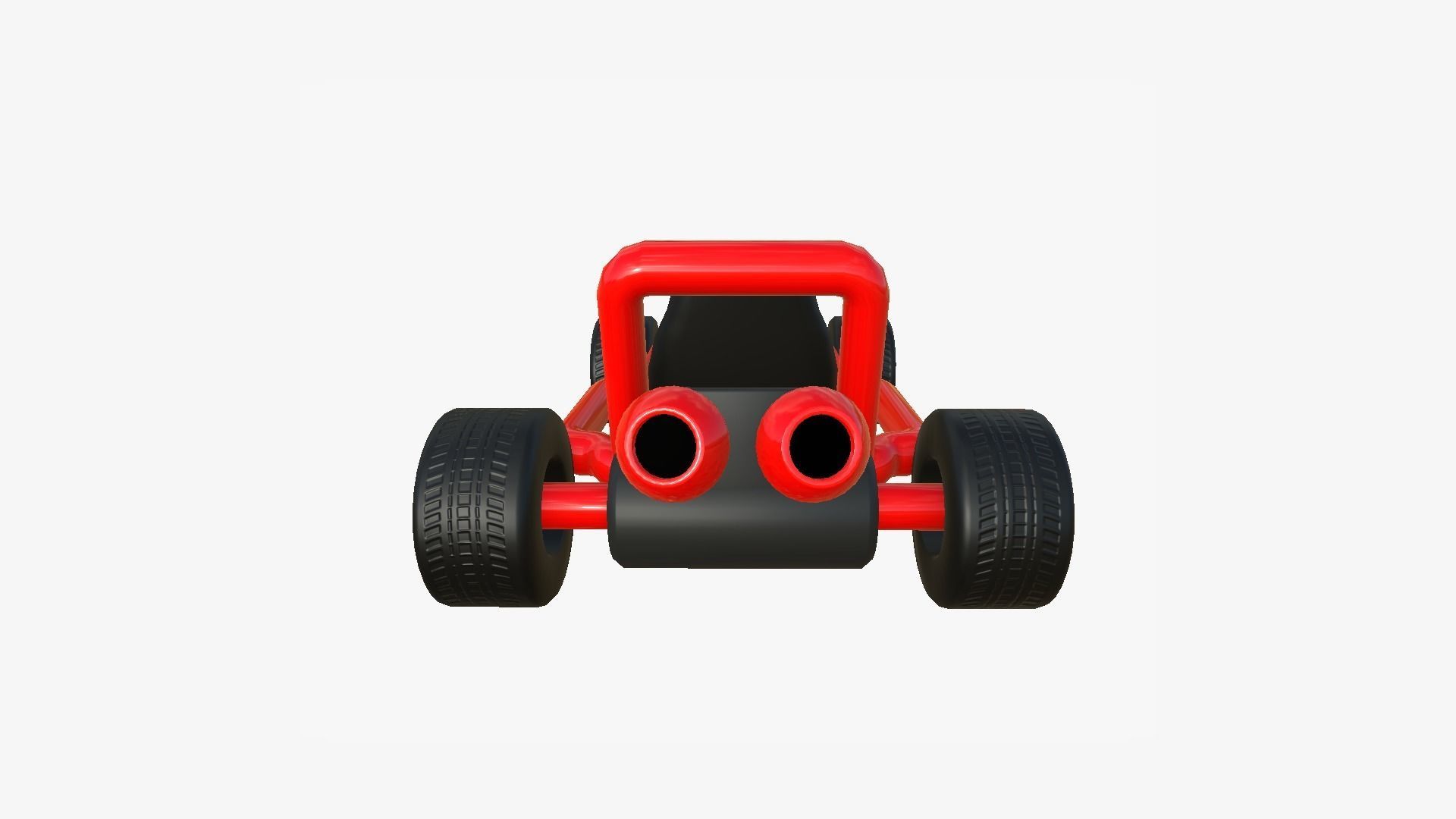 Cartoon Kart H01 Red - Vehicle Racing Design Low-poly 3D model_3