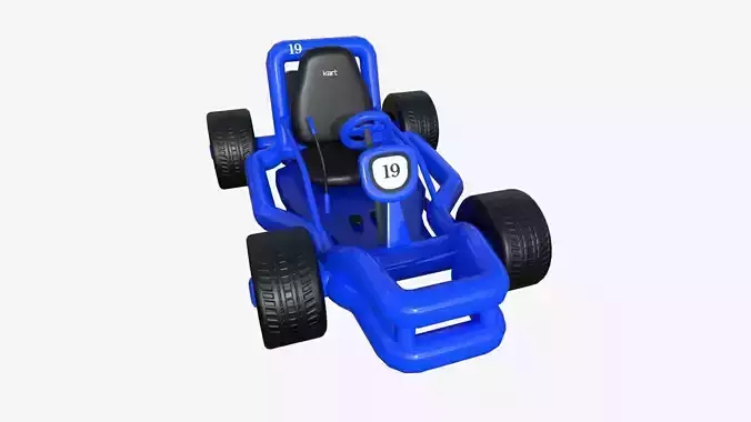 Cartoon Kart H02 Blue - Vehicle Racing Design Low-poly 3D model