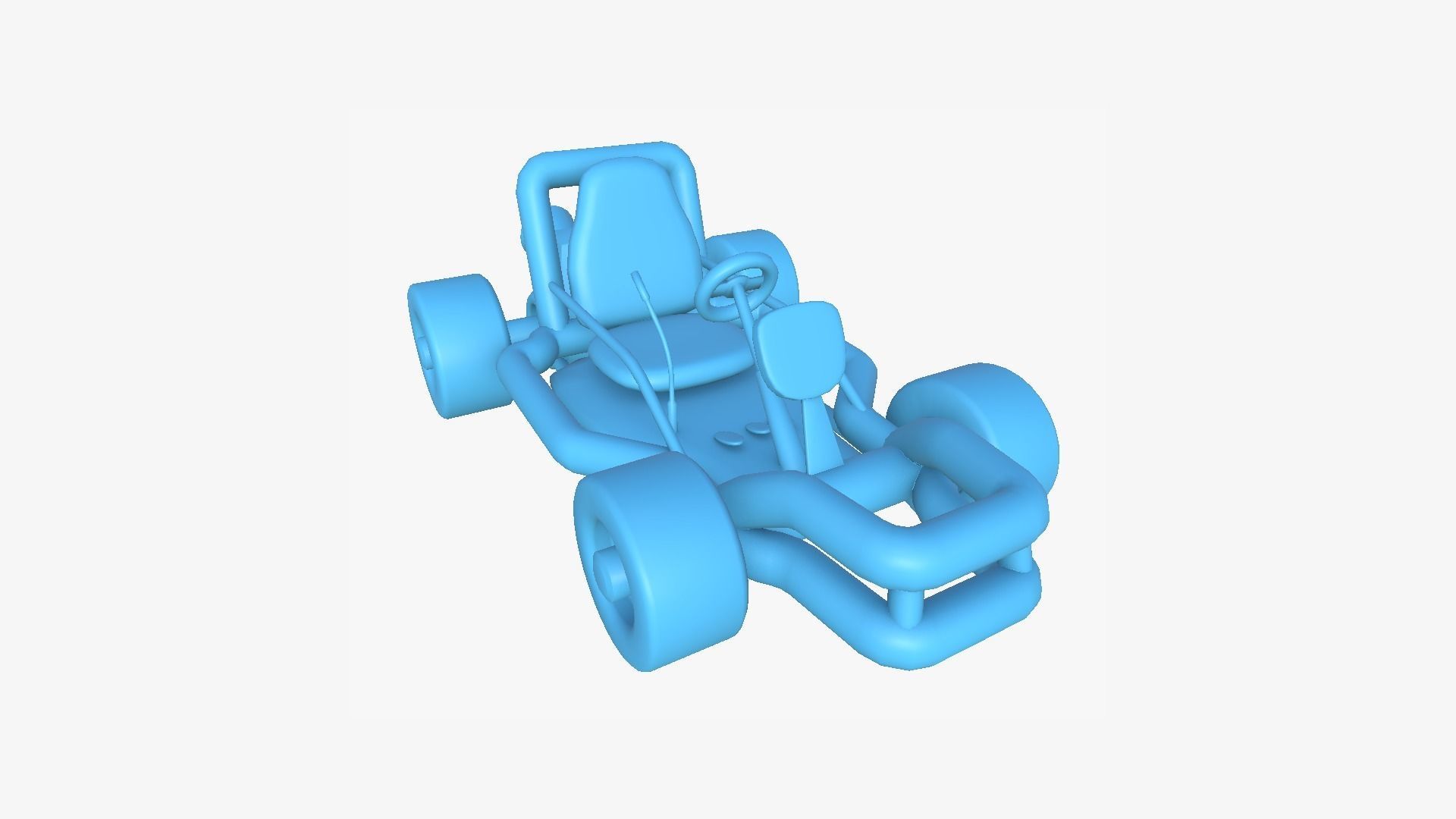 Cartoon Kart H02 Blue - Vehicle Racing Design Low-poly 3D model_7
