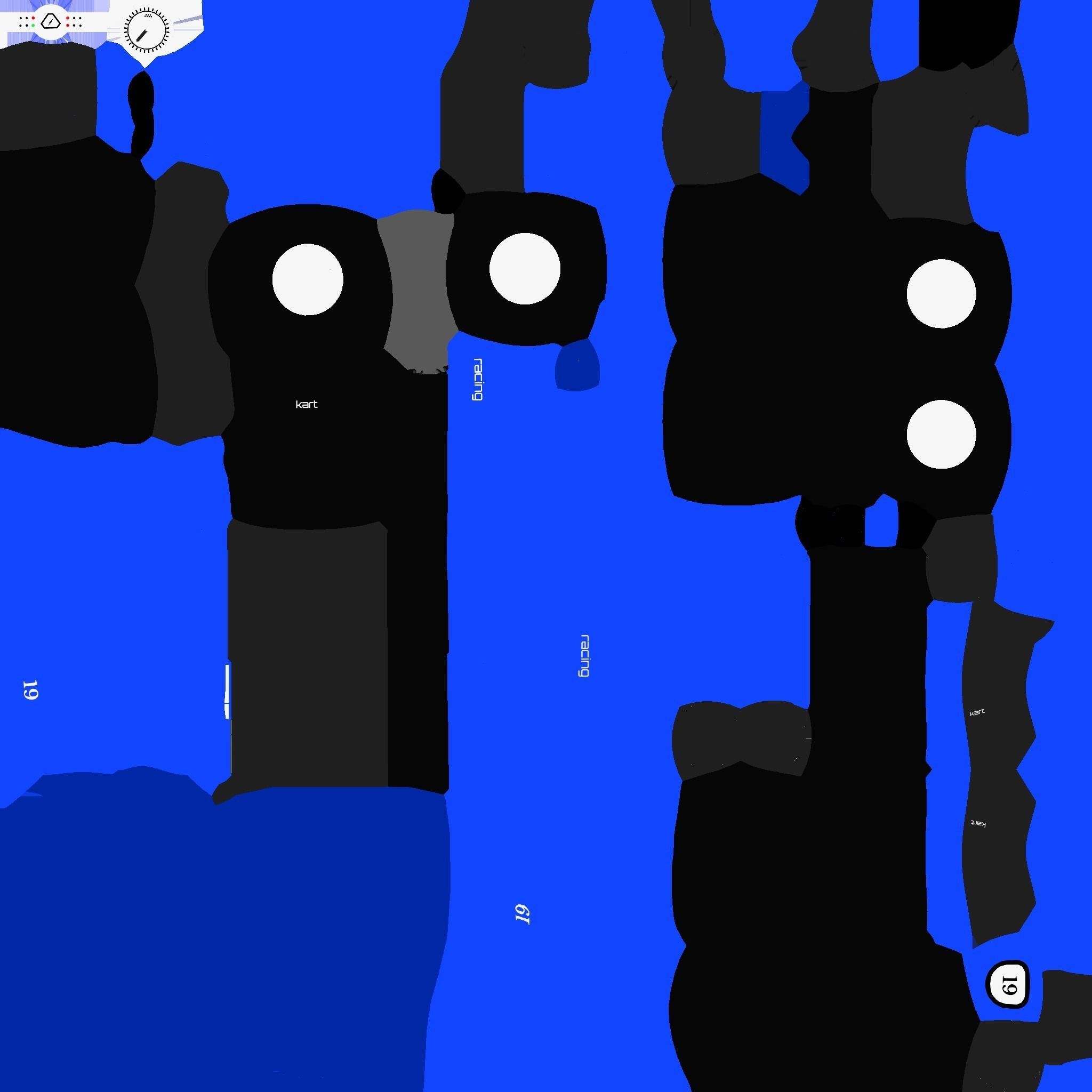 Cartoon Kart H02 Blue - Vehicle Racing Design Low-poly 3D model_23