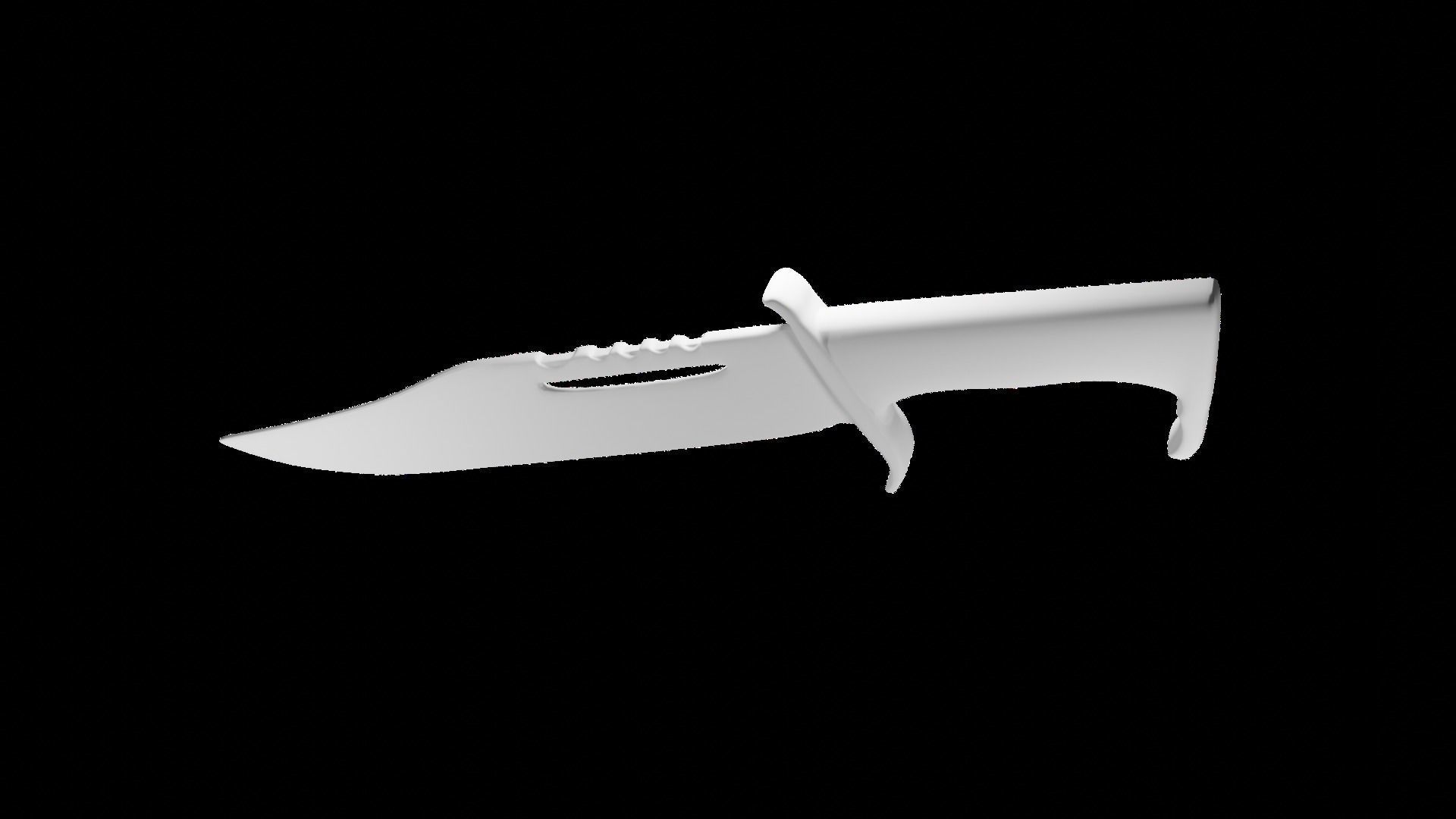 Knife Low-poly 3D model_2