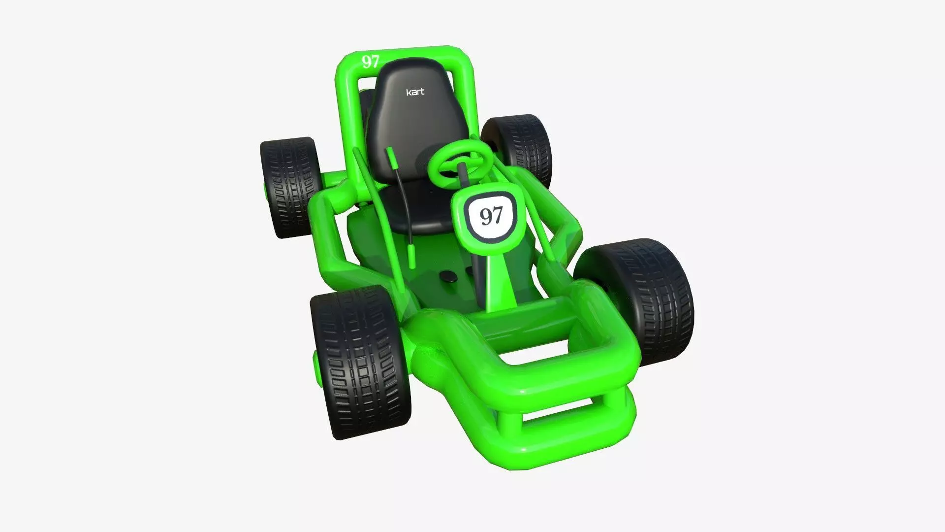 Cartoon Kart H03 Green - Vehicle Racing Design Low-poly 3D model_0