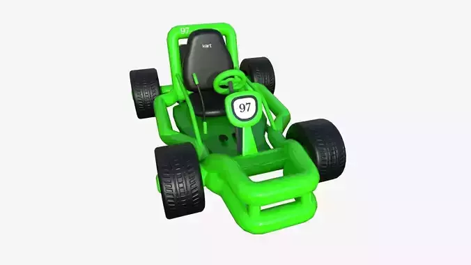 Cartoon Kart H03 Green - Vehicle Racing Design Low-poly 3D model