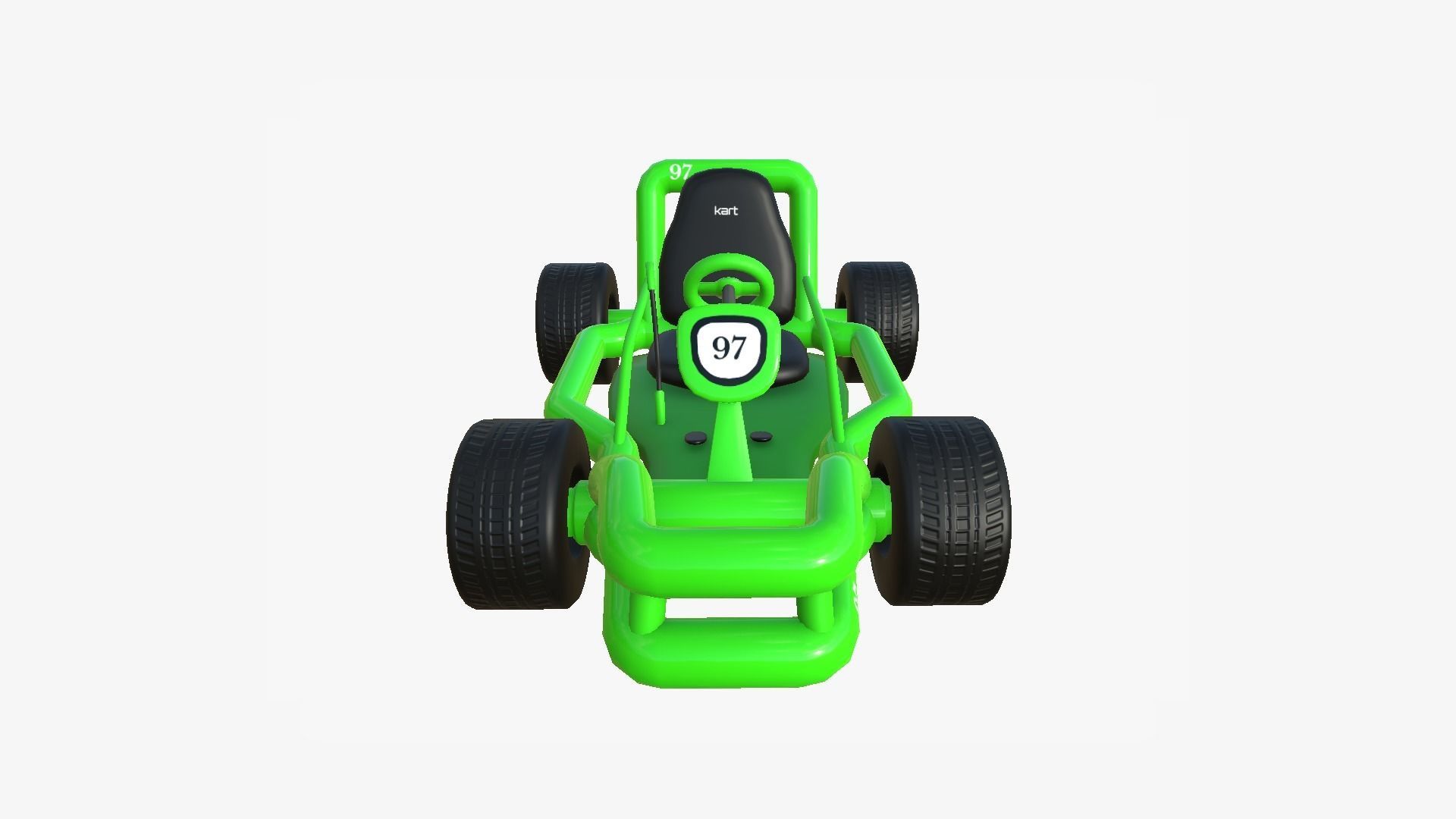 Cartoon Kart H03 Green - Vehicle Racing Design Low-poly 3D model_4