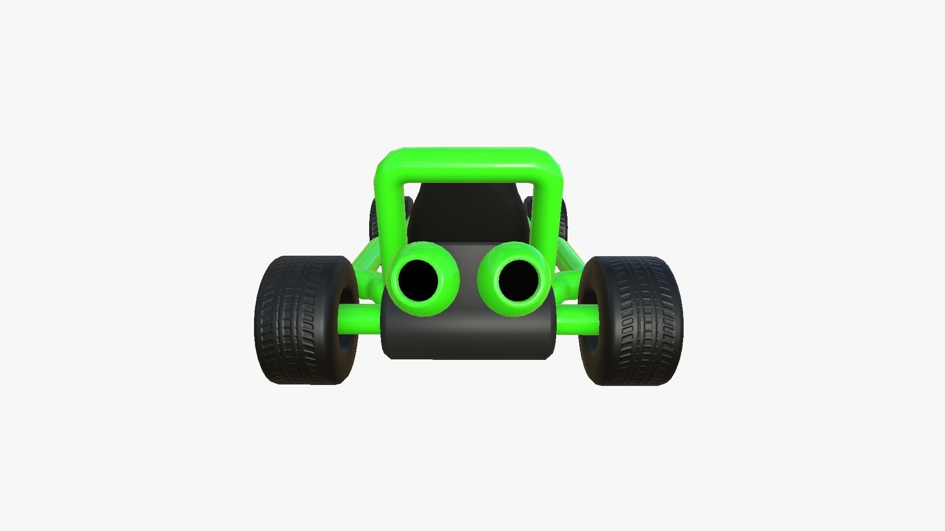 Cartoon Kart H03 Green - Vehicle Racing Design Low-poly 3D model_3