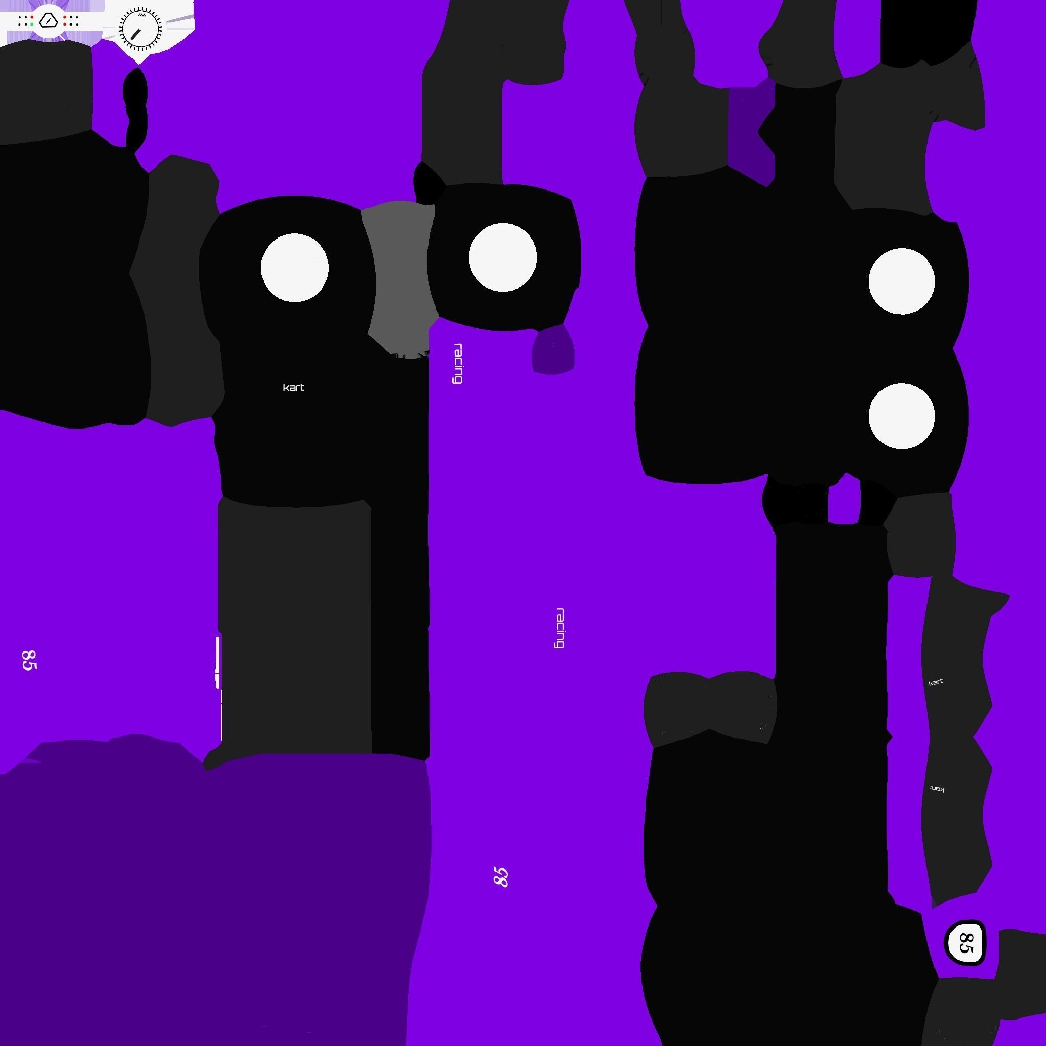 Cartoon Kart H04 Purple - Vehicle Racing Design Low-poly 3D model_23