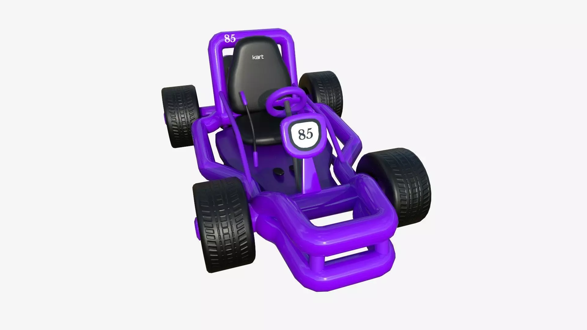 Cartoon Kart H04 Purple - Vehicle Racing Design Low-poly 3D model_0