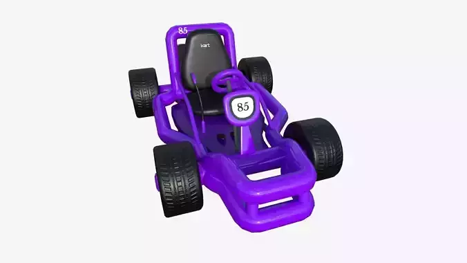 Cartoon Kart H04 Purple - Vehicle Racing Design Low-poly 3D model