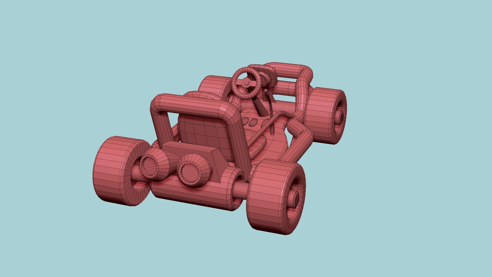 Cartoon Kart H05 Pink - Vehicle Racing Design Low-poly 3D model_20