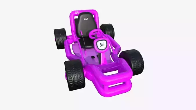 Cartoon Kart H05 Pink - Vehicle Racing Design Low-poly 3D model