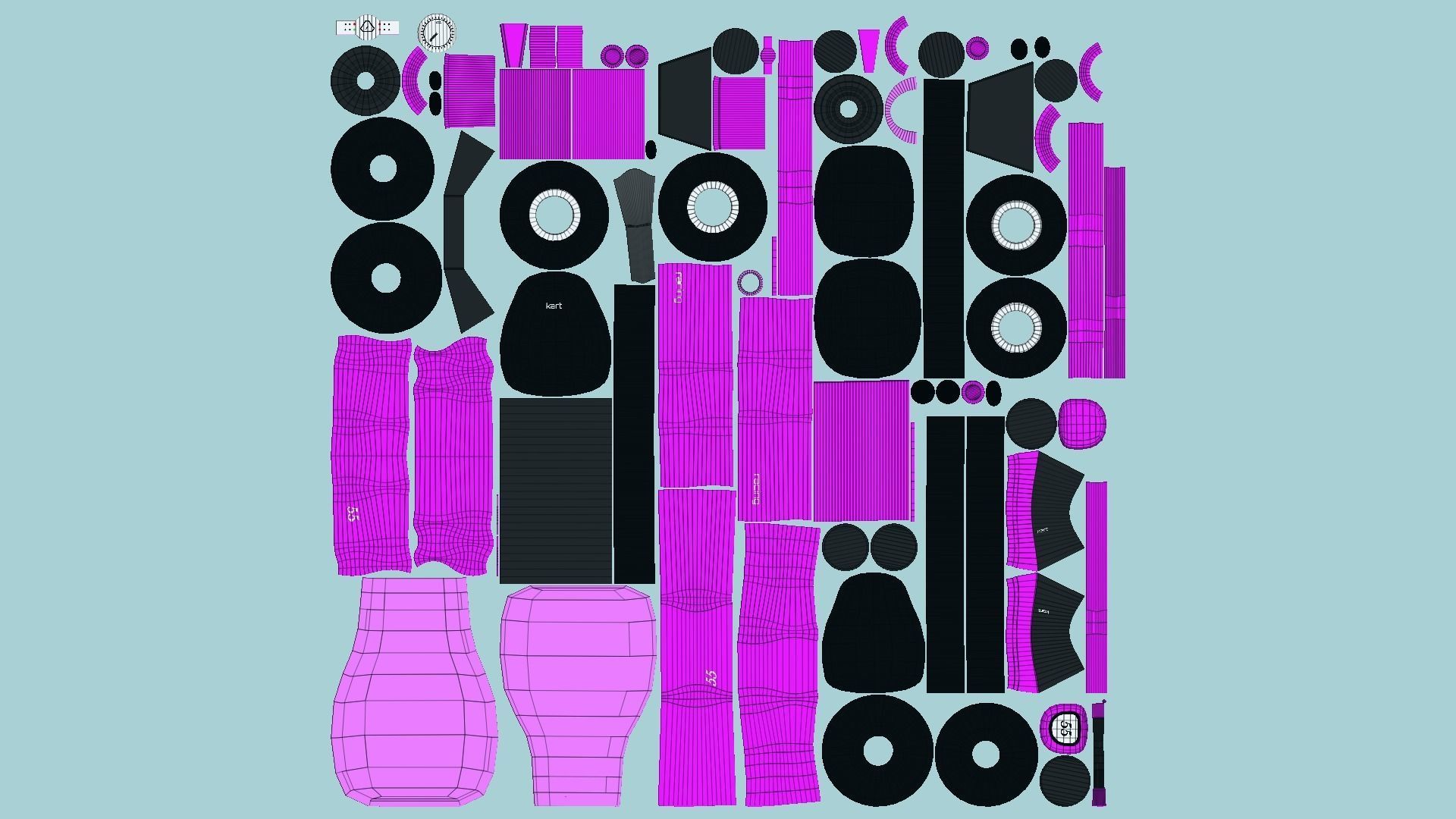 Cartoon Kart H05 Pink - Vehicle Racing Design Low-poly 3D model_5