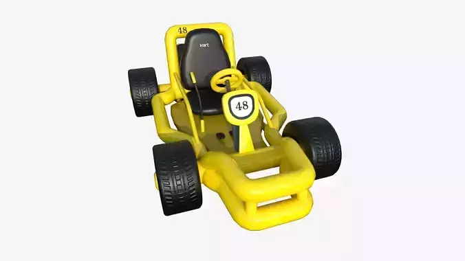 Cartoon Kart H06 Yellow - Vehicle Racing Design Low-poly 3D model