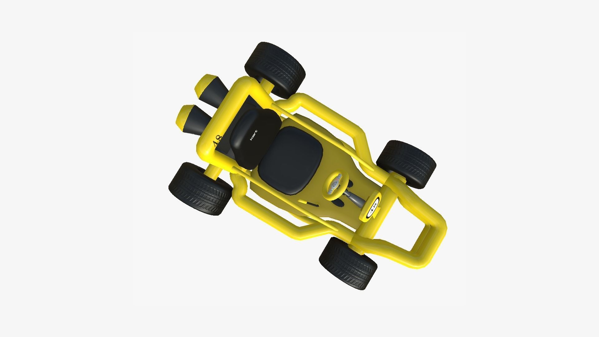 Cartoon Kart H06 Yellow - Vehicle Racing Design Low-poly 3D model_1