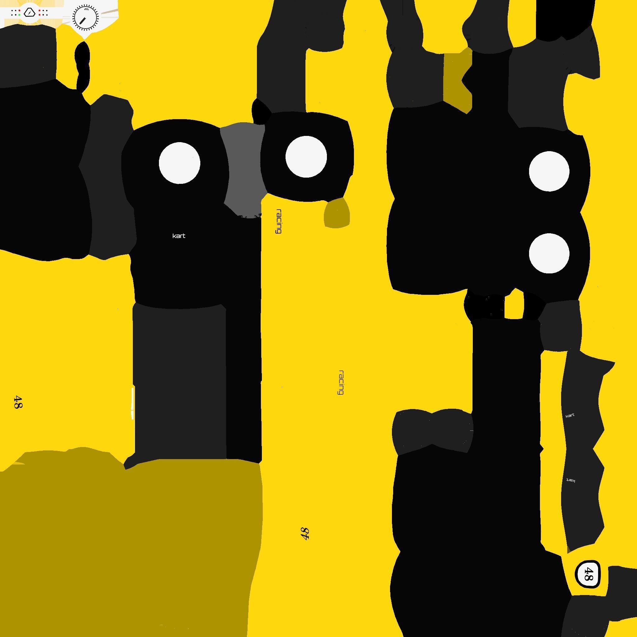 Cartoon Kart H06 Yellow - Vehicle Racing Design Low-poly 3D model_23