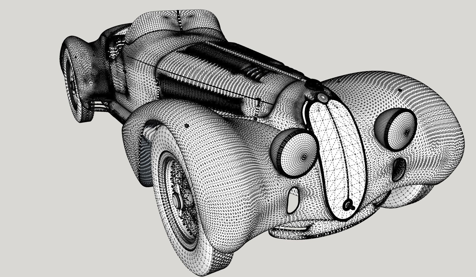 Alfa Romeo 8c 2900 Mille Miglia Roadster High Poly and Low Poly 3D model_18