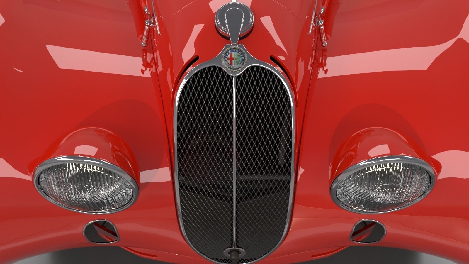 Alfa Romeo 8c 2900 Mille Miglia Roadster High Poly and Low Poly 3D model_10