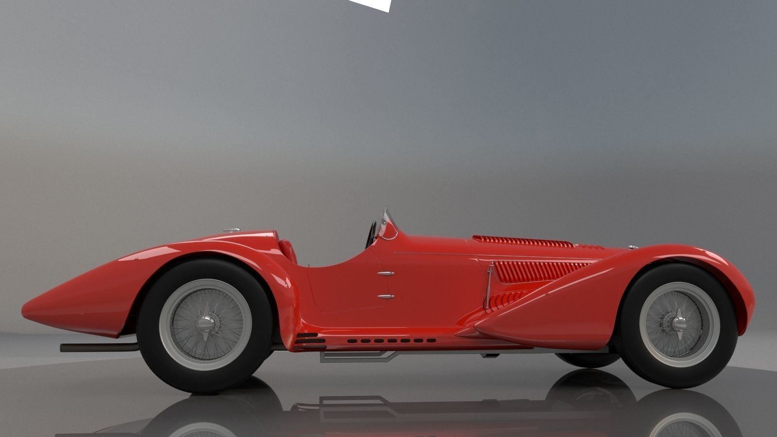 Alfa Romeo 8c 2900 Mille Miglia Roadster High Poly and Low Poly 3D model_8