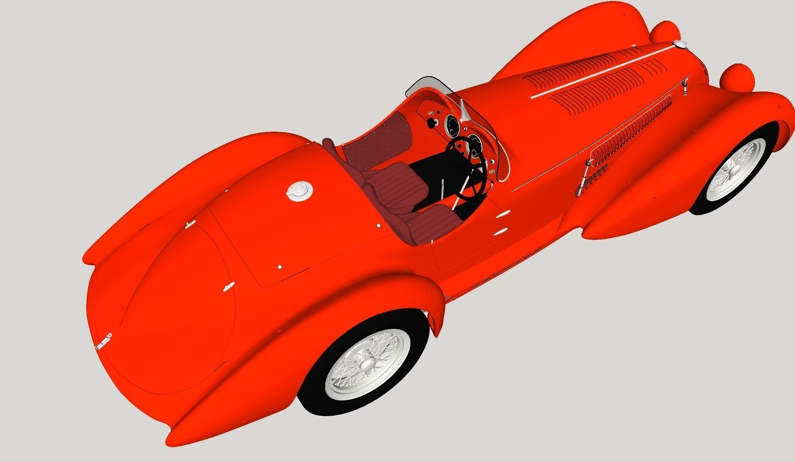 Alfa Romeo 8c 2900 Mille Miglia Roadster High Poly and Low Poly 3D model_21