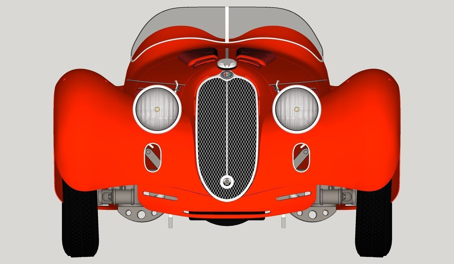 Alfa Romeo 8c 2900 Mille Miglia Roadster High Poly and Low Poly 3D model_20