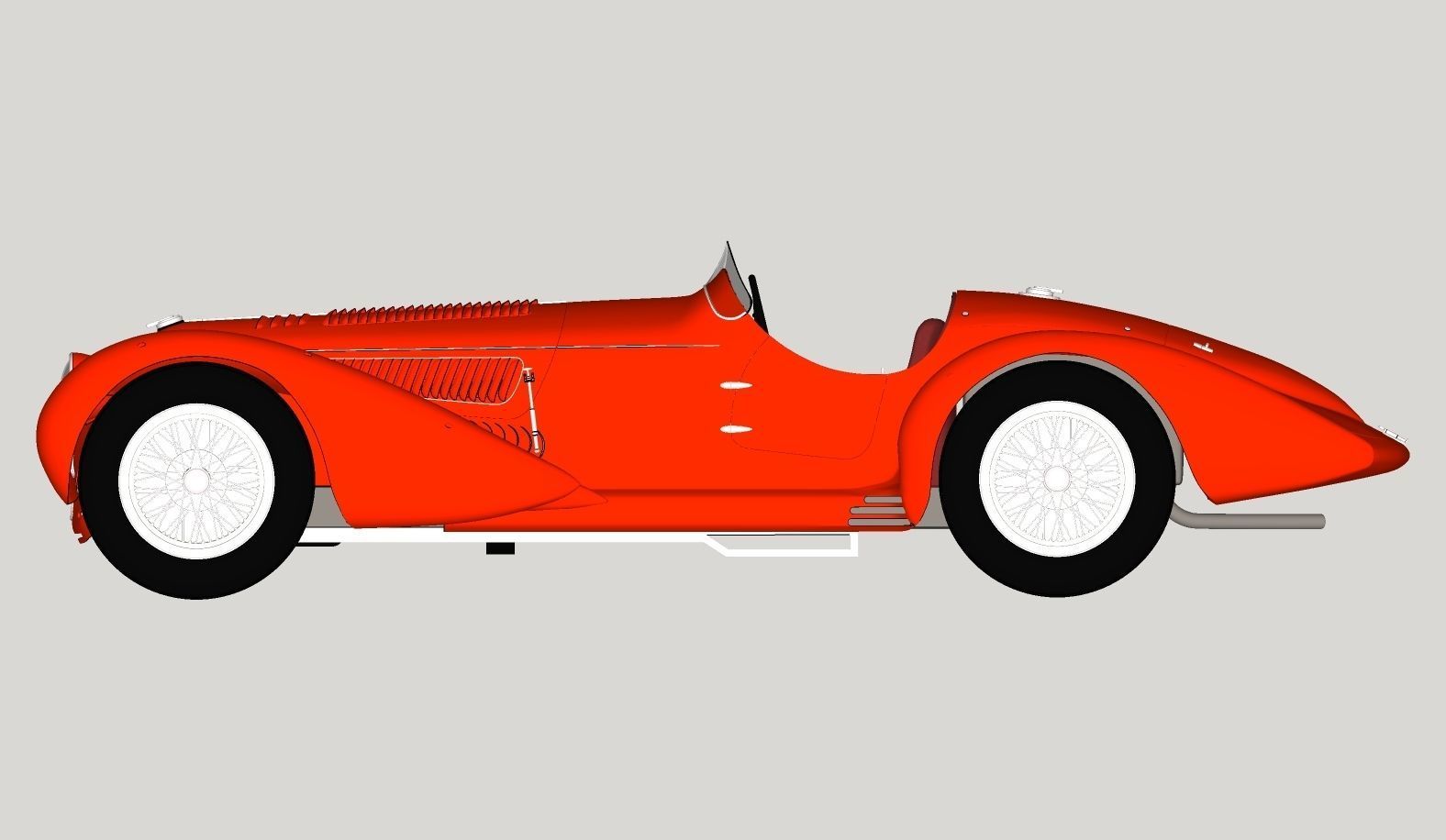 Alfa Romeo 8c 2900 Mille Miglia Roadster High Poly and Low Poly 3D model_23