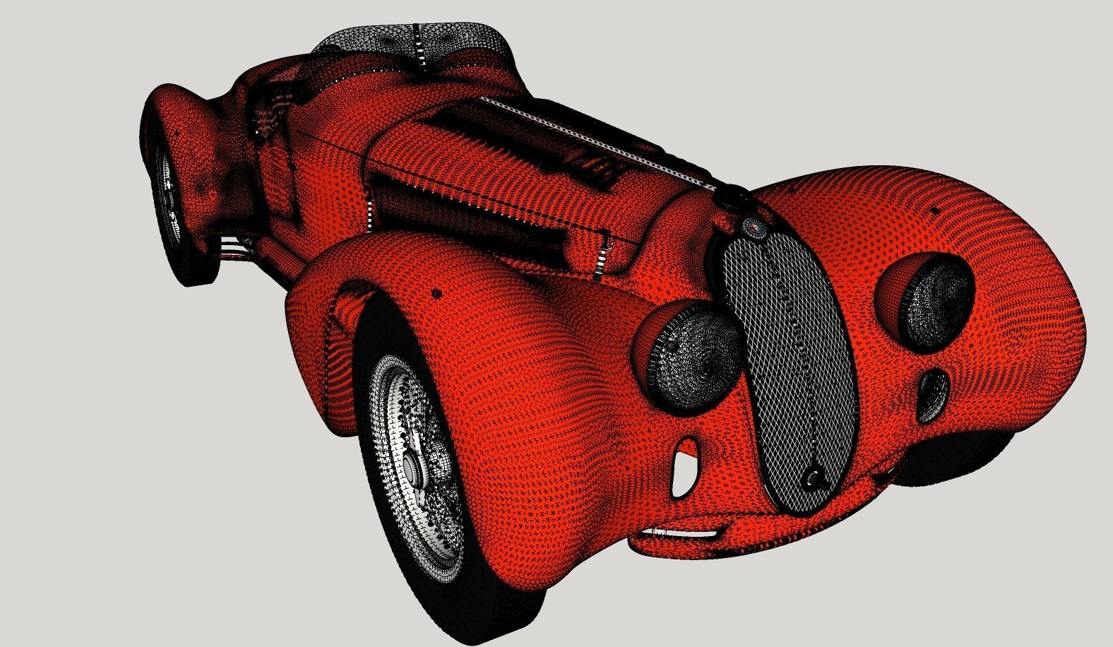 Alfa Romeo 8c 2900 Mille Miglia Roadster High Poly and Low Poly 3D model_16