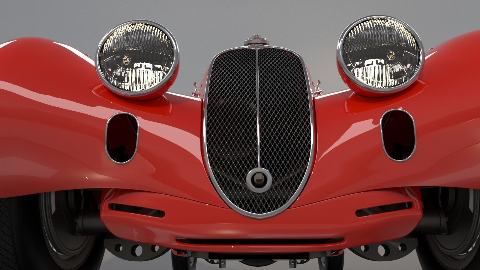 Alfa Romeo 8c 2900 Mille Miglia Roadster High Poly and Low Poly 3D model_11