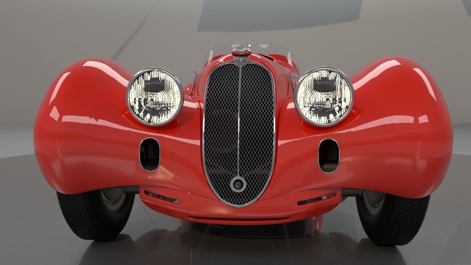 Alfa Romeo 8c 2900 Mille Miglia Roadster High Poly and Low Poly 3D model_6