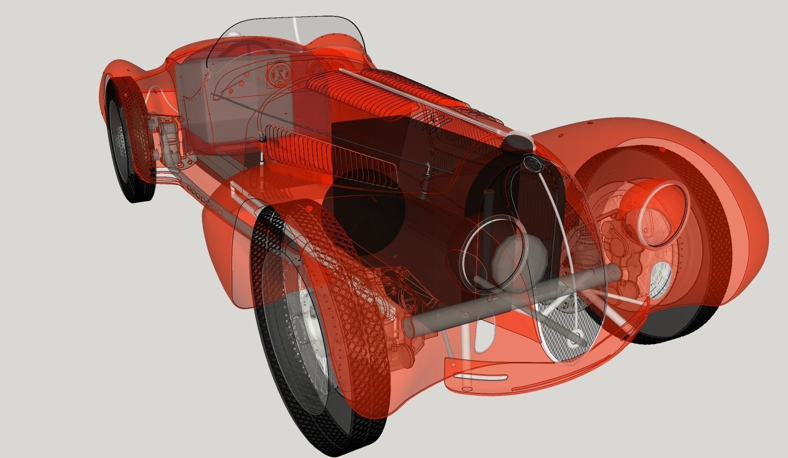 Alfa Romeo 8c 2900 Mille Miglia Roadster High Poly and Low Poly 3D model_19