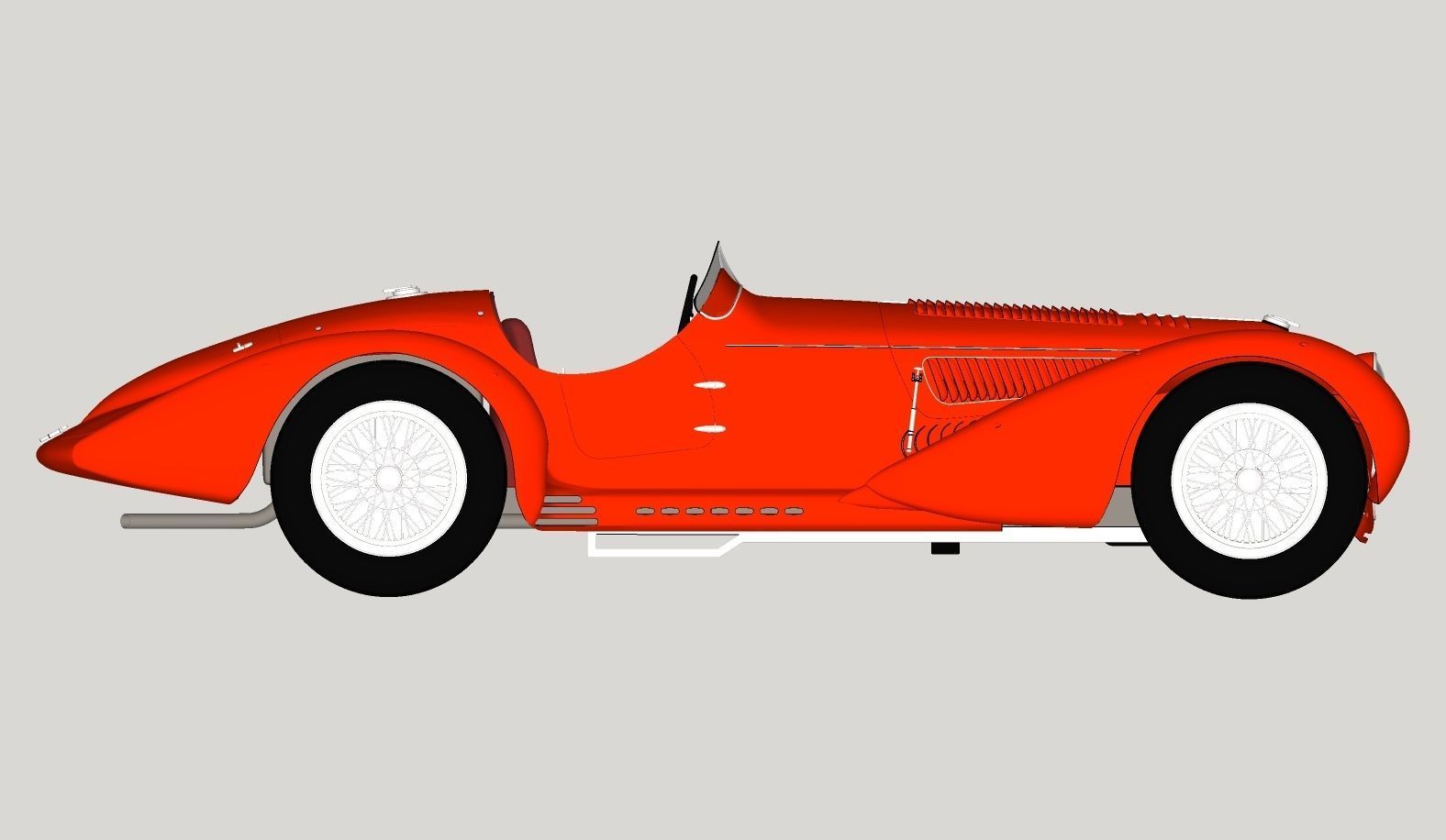 Alfa Romeo 8c 2900 Mille Miglia Roadster High Poly and Low Poly 3D model_24