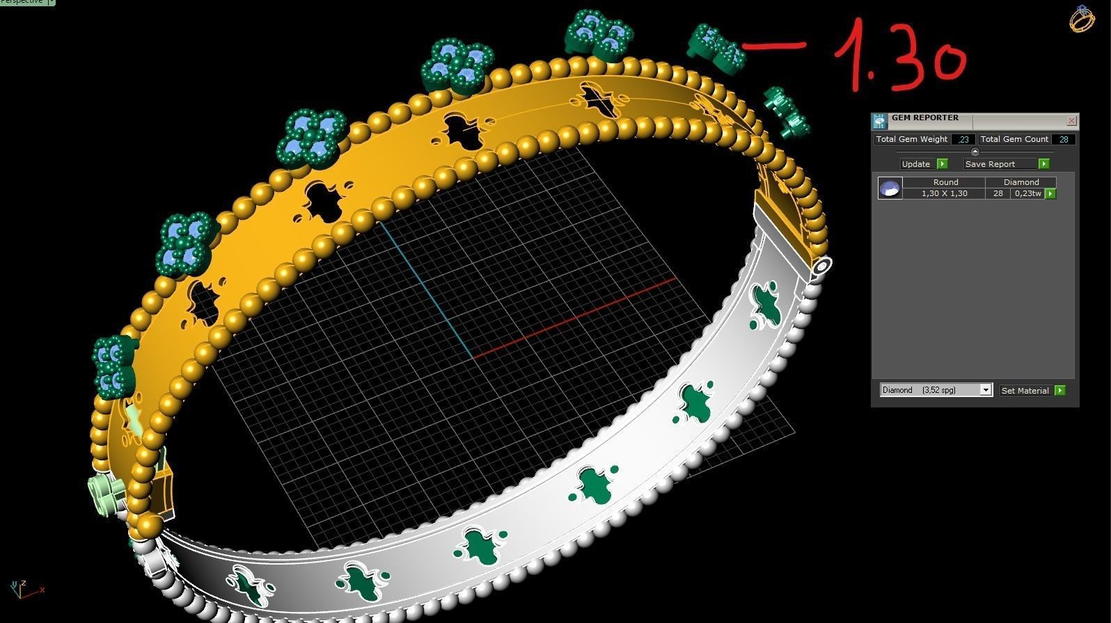 van clef bracelet ring design 3D print model_10