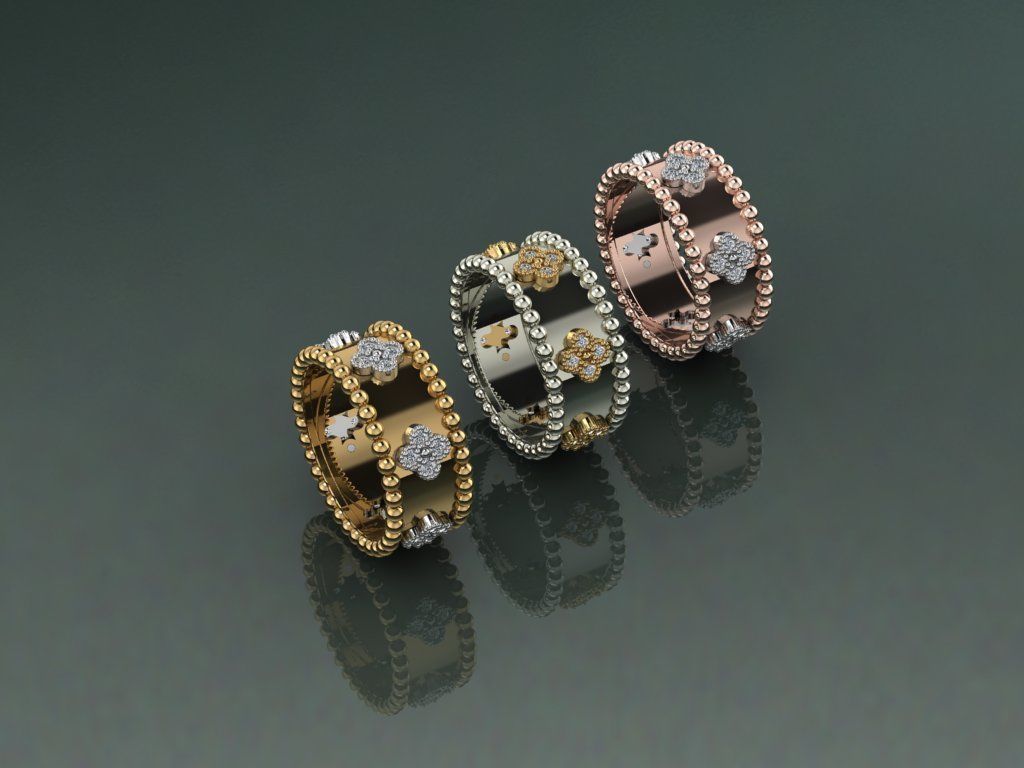 van clef bracelet ring design 3D print model_7